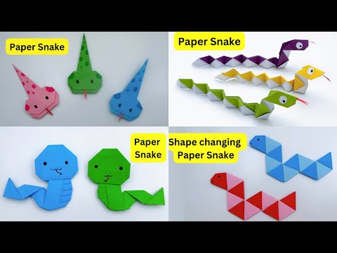 How To Make 4 Easy Paper SNAKE For Kids / Nursery Craft Ideas / Paper Craft Easy / KIDS crafts