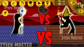 THE WIZARD SUMMON ARMY 9999 SWORDWRATH FIGHTS ICE VS LAVA SKIN | STICK WAR LEGACY | STICK MASTER