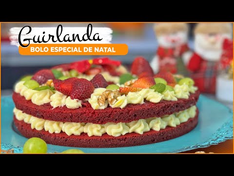 Bolo Guirlanda Red Velvet: Preparo especial para o natal!