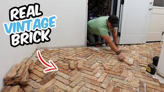 DIY Vintage Brick Floor Makeover on a Budget /// Dream Home Reno EP. 11