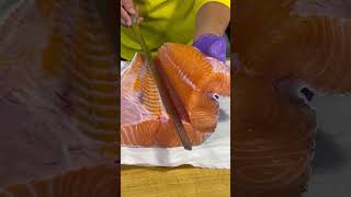 Master the Art of Sushi Perfectly Fillet a Salmon Tail Like a Pro! #salmon #sushi hd