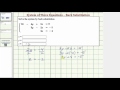 Solving Equations and Back Substitution