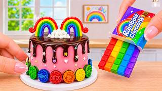 How to Make Mini Rainbow Cake 🌈 Delicious Oreo Cookies & Rainbow Chocolate Drip 🍫 Wonder Cake