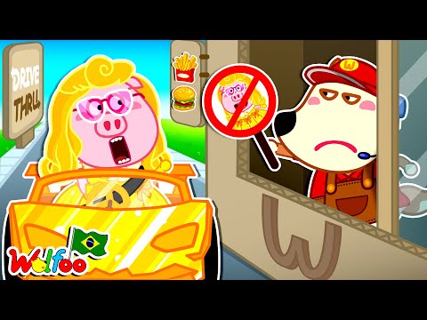Rica, Mas Mal-Educada?! 💰 Nancy é Banida do Drive-Thru! | Wolfoo em Português