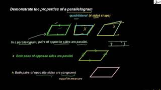 Demonstrate the properties of a parallelogram