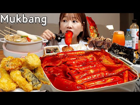 🌶 길거리떡볶이,모둠튀김,꼬마김밥,순대,물떡,어묵🍤부싼스타일 떡볶이 풀세트 먹방😋 하이볼 분식 먹방 TTEOKBOKKI MUKBANG ASMR EATINGSHOW REALSOUND
