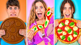 MANGIAMO SOLO CIBO FLUFFY vs NORMALE vs CIOCCOLATO PER 24 ORE CHALLENGE!🍫