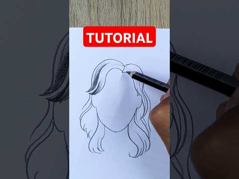 Como Dibujar el cabello de una Mujer a Lápiz #shorts