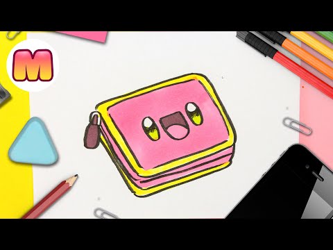 COMO DIBUJAR UN ESTUCHE KAWAII - Dibujos kawaii faciles - Como dibujar utiles escolares kawaii