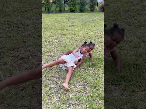 Dad catches baby sister fighting big sister #shorts