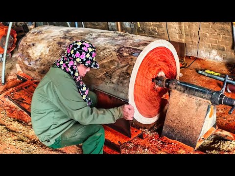 How One Man Sculpted a Giant Redwood into a Heavenly Creation! By @WoodworkingTools6868