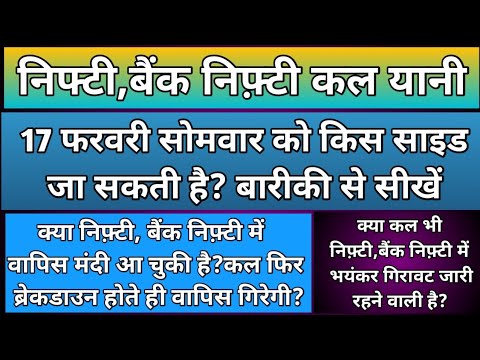 क्या कल निफ़्टी,बैंकनिफ्टी में भयंकर गिरावट जारी रहेगी?Nifty & BankNifty Prediction for Monday