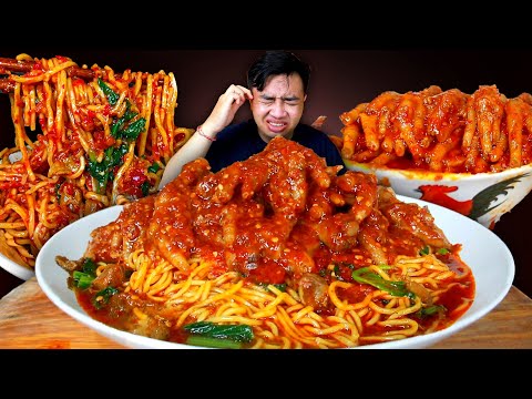 MUKBANG MIE AYAM ABANG-ABANG PEDAS NYEMEK + 1KG CEKER MERCON TULANG LUNAK