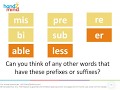 Exploring Prefixes and Suffixes in Grade 5
