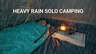 Cozy Solo Camping in Heavy Rain | ASMR Adventure