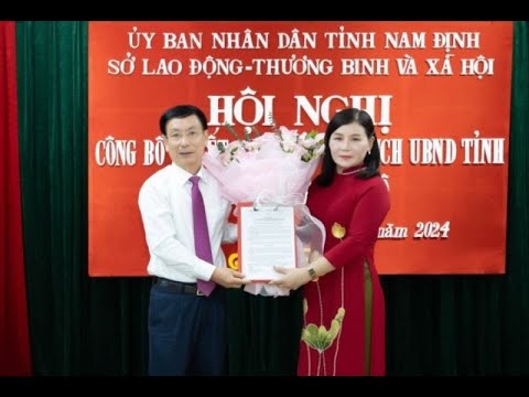 Đồng chí Nguyễn Thị Thu Thủy giữ chức vụ Giám đốc Sở Lao động, Thương binh và Xã hội tỉnh Nam Định