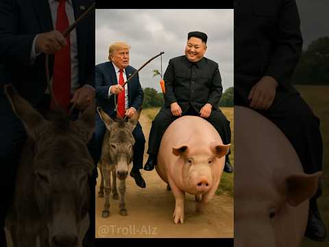 When Trump went to the market, he met some of his friends #funny #trump #putin#kimjongun #modi