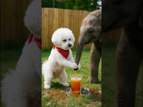 Brave Dog Protects Baby From A Cheeky Elephant! #story #cute #cuteanimals #doglove
