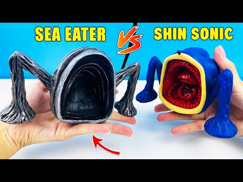 Making Sea Eater VS Shin Sonic with This Easy Clay Tutorial - creation by Trevor Henderson