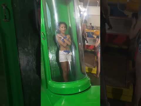 Drop water slide w/jazzy 😱 #shorts
