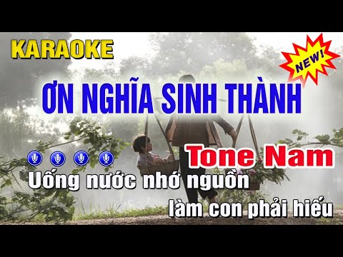 Ơn Nghĩa Sinh Thành Karaoke Tone Nam (D#) Nhạc Sống Trung Hiếu
