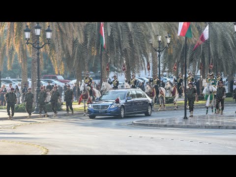 ‏مراسم استقبال شعبية لسمو الشيخ ‎تميم أميـر دولة ‎قطر في سلطنة عُمان 🇴🇲🇶🇦