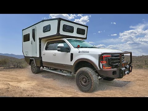 The FIRST EVER Bison Flatbed Ford F350 Composite Truck Camper w/ Custom Interior @OverlandExpo
