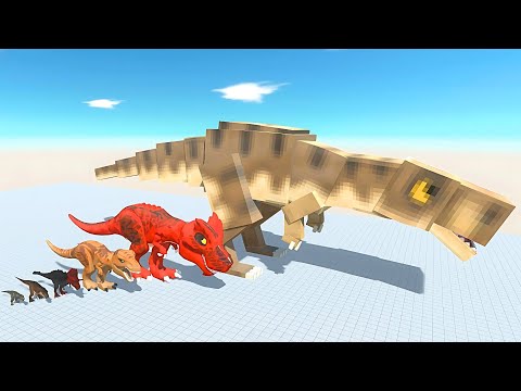 Minecraft T-Rex of Evolution vs ALL Dinosaurs Attack On Titan Beast Hunting Animals Epic Dino Fights