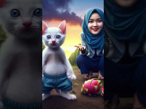 KUCING KECIL LUCU NYICIPIN BUAH NAGA #kucingkecillucu #buahnaga #animasi #ai #feedshorts