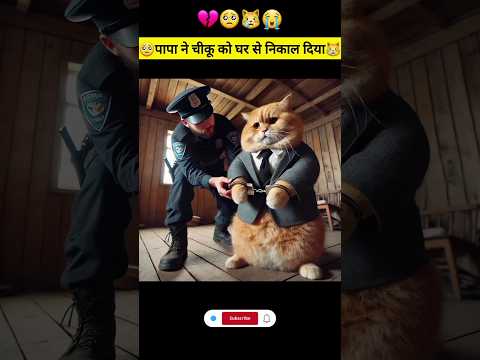 😱पापा ने चीकू को मारकर घर से निकाल दिया😿||Last seen omg🙏😭| #cat #animals #funny #cartoon #shorts