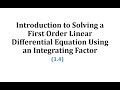 Integrating Factors in Differential Equations