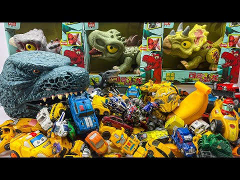 Collection Mini Transformers Cyberverse Toy: Optimus Prime, Bumblebee & Dinosaur, Godzilla Animation