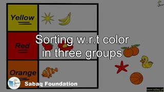Sorting w.r.t color in three groups