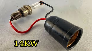New How to make a 14kw electricity energy for free at home with spark plug & pvc copper wire