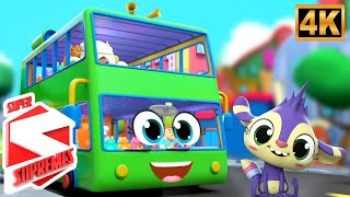 Wheels On The Bus Go Round And Round, Preschool Rhymes Baby Songs