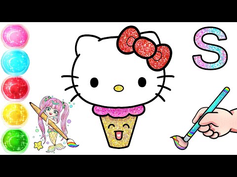 Hello Kitty x Ice Cream Drawing Step By Step | Drawing & Coloring for Kids #kids #art #baby #song