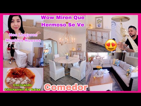 Nuevos Cambios 🏠 Miren Ahora Si Se Ve Bonito😍Muebles Nuevos De Homary-Cocinando Chicharrón En Salsa