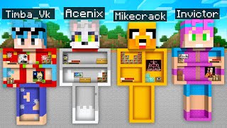 BASES SECRETAS EN MINECRAFT 😱 NOOB vs PRO vs HACKER vs DIOS 😂 ACENIX