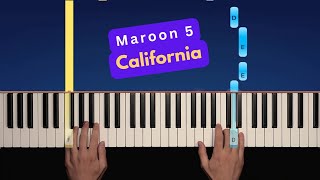 Maroon 5 - California - Easy Piano Tutorial