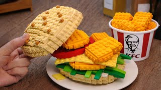 EXTREME CRISPY LEGO KFC  Nugget Burger Challenge!