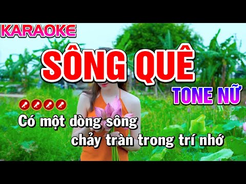 Sông Quê Karaoke Nhạc Sống Tone Nữ ( BẢN PHỐI HAY ) | Nàng Thơ Karaoke