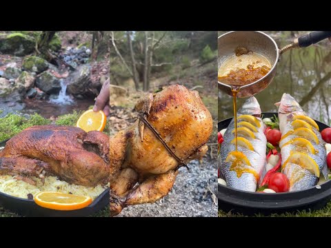 Campfire Style Cooking | ASMR Cooking Outdoors