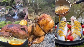 Campfire Style Cooking | ASMR Cooking Outdoors