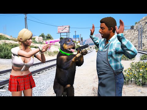 TRACEY AND CHOP ROBBING STORES in GTA 5