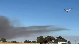 Firefighting aircraft responds to fire on Creston Road in Paso Robles