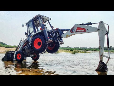 Bobcat B900 Stunt Video in River | JCB Machine Stunt Video | JCP | JCD