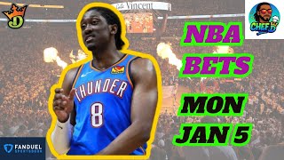 NBA Monday Slate – Best Bets & Predictions for January 5th