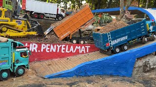 ANTRI BONGKARAN PASIR di JALUR PENYELAMAT ‼️🔥rc buldoser, rc dam truk Fuso 220ps, Hino 500