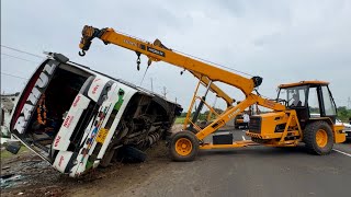 Passenger Bus Accident on NH Highway | Two Escort Hydra Pulling out together Early in the Morning