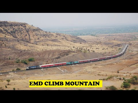 WDP4D EMD 22 Coach Train Notch U Turn & Climb To Mountain Station Adarki | Karnataka Sampark Kranti